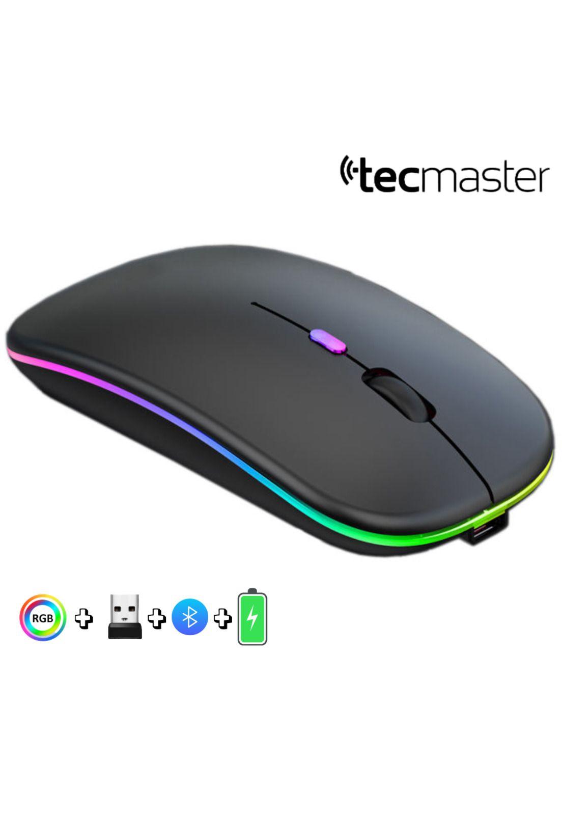 Mouse Inalámbrico Dual Bluetooth + USB 2G Recargable RGB BK-8