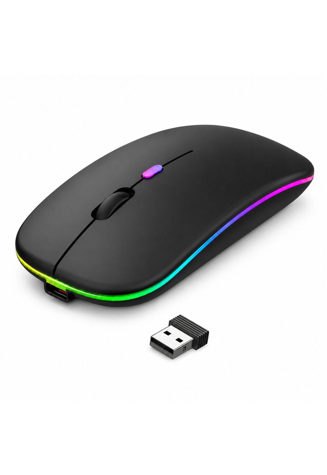 Mouse Inalámbrico Dual Bluetooth + USB 2G Recargable RGB BK-4