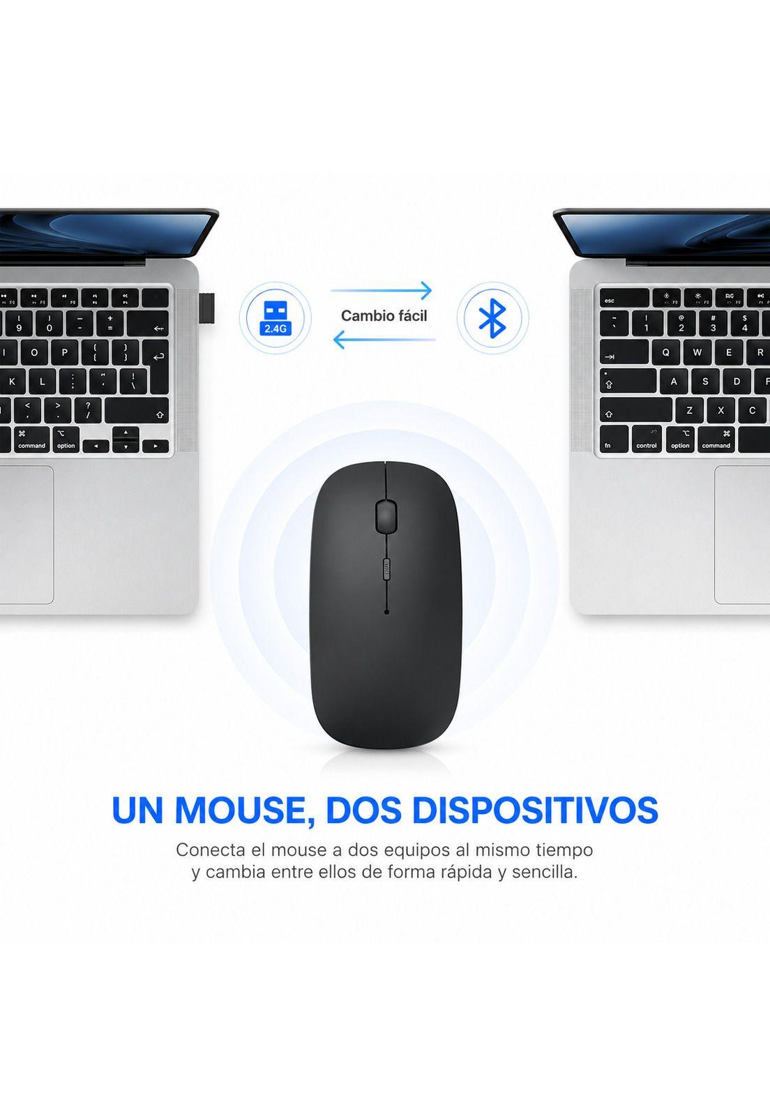 Mouse Inalámbrico Dual Bluetooth + USB 2G Recargable RGB BK-7
