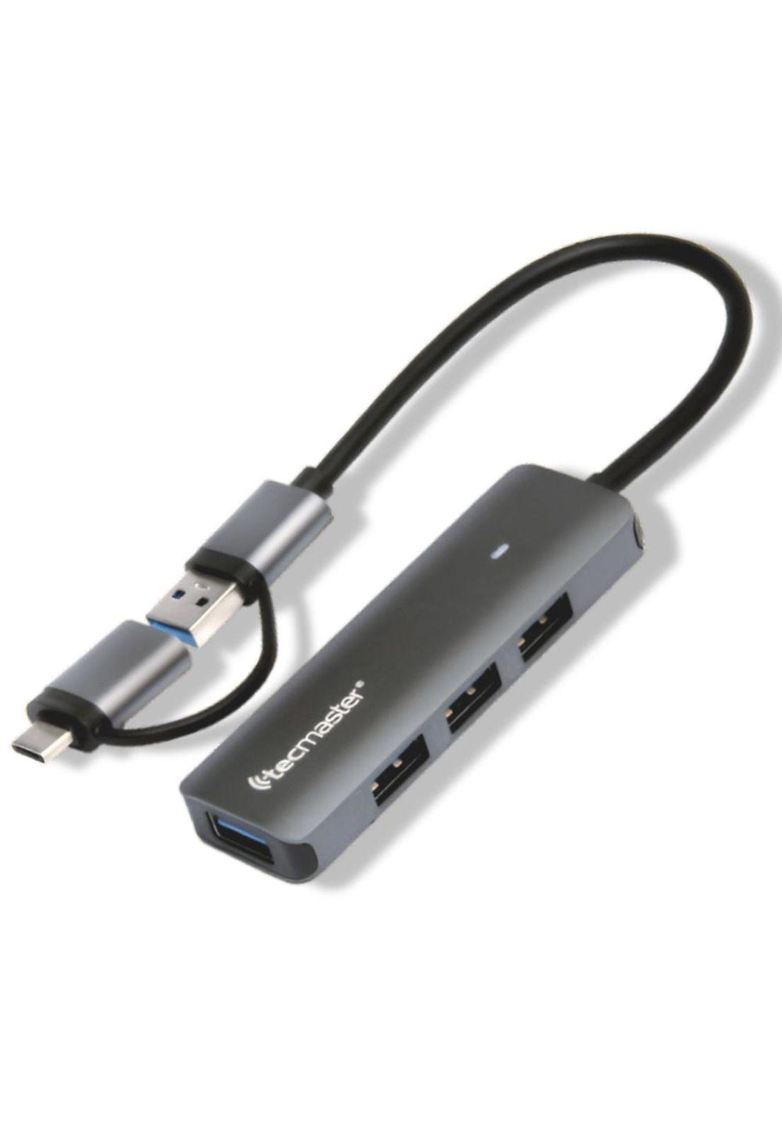 Hub USB 3.0 + Adaptador Type-C 5 Gbps Tecmaster TM-100543-5