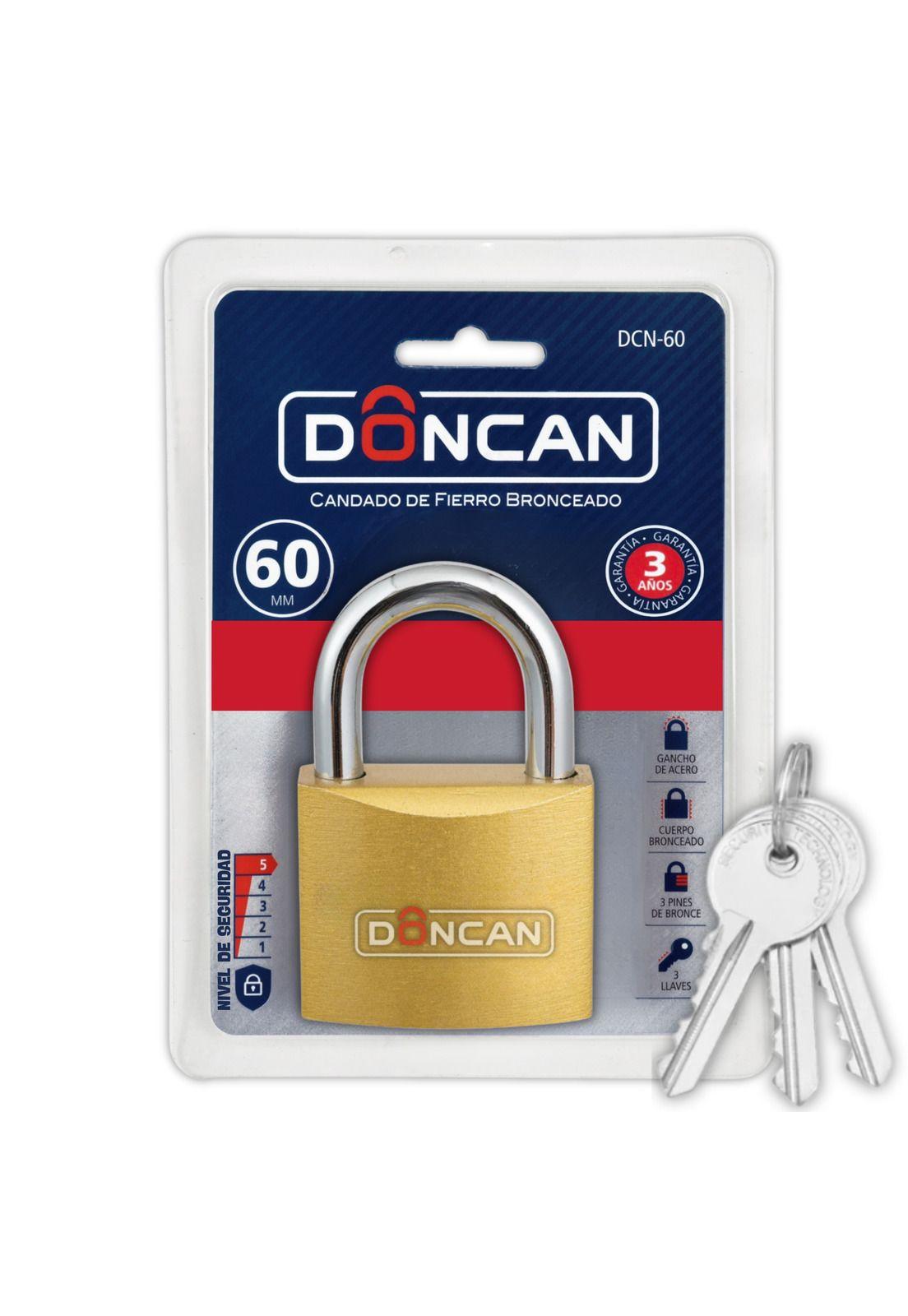 Pack de 3 Candados de 60mm Doncan de Acero Bronceado DCN-60-0