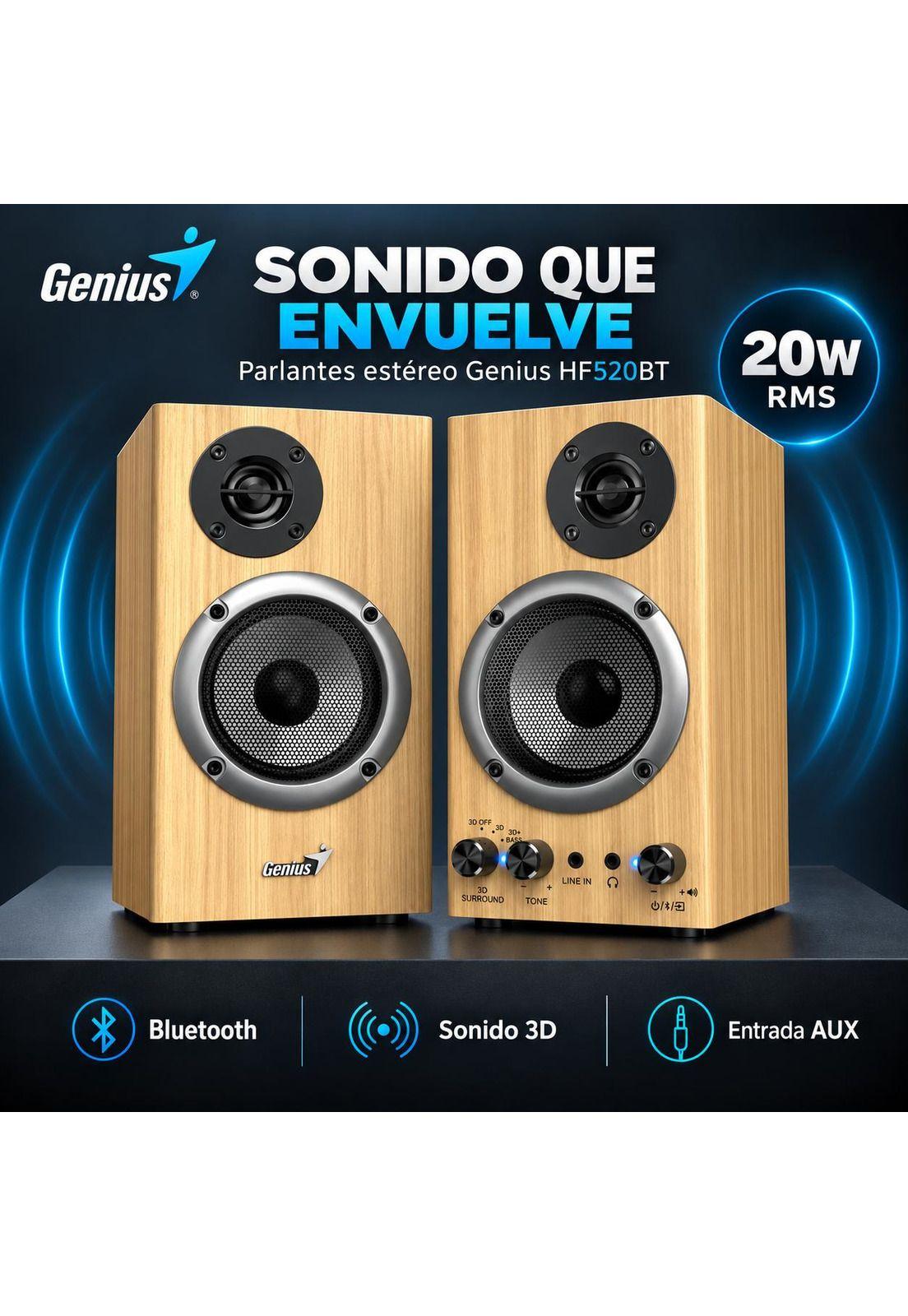 Parlantes Monitores Stereo 20W Audio3D HF520 Bluetooth-5