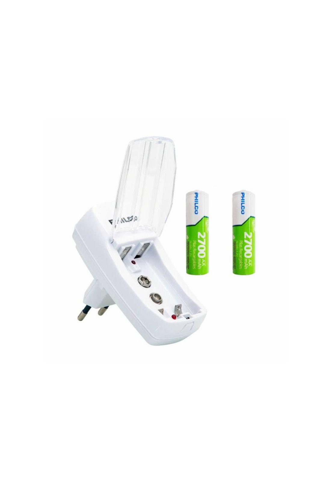Cargador de Pilas Recargables + 2 Pilas AA 2700 mAh 9580F-1