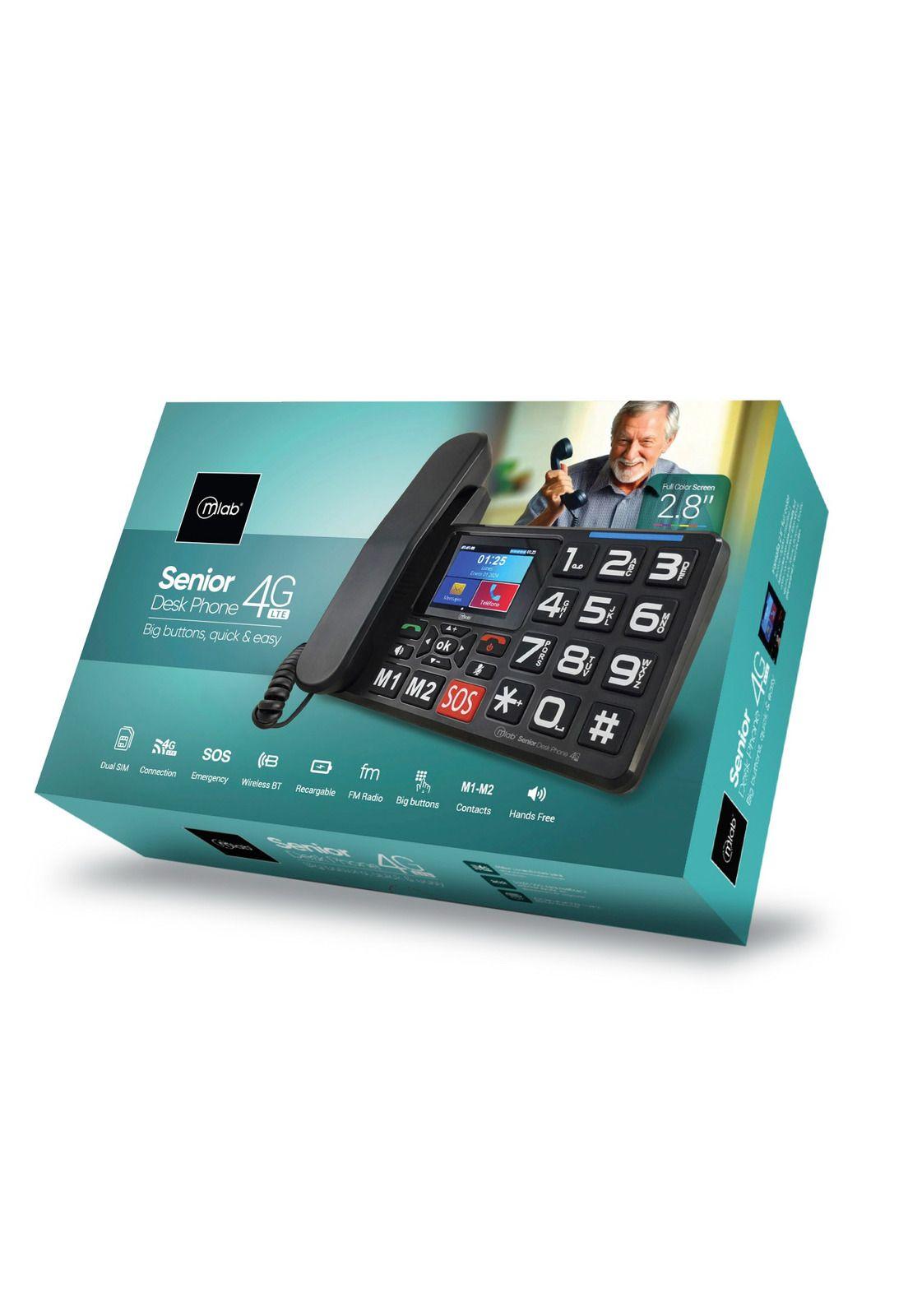 Teléfono Senior de Mesa 4G LTE con Pantalla y Botón S O S-5