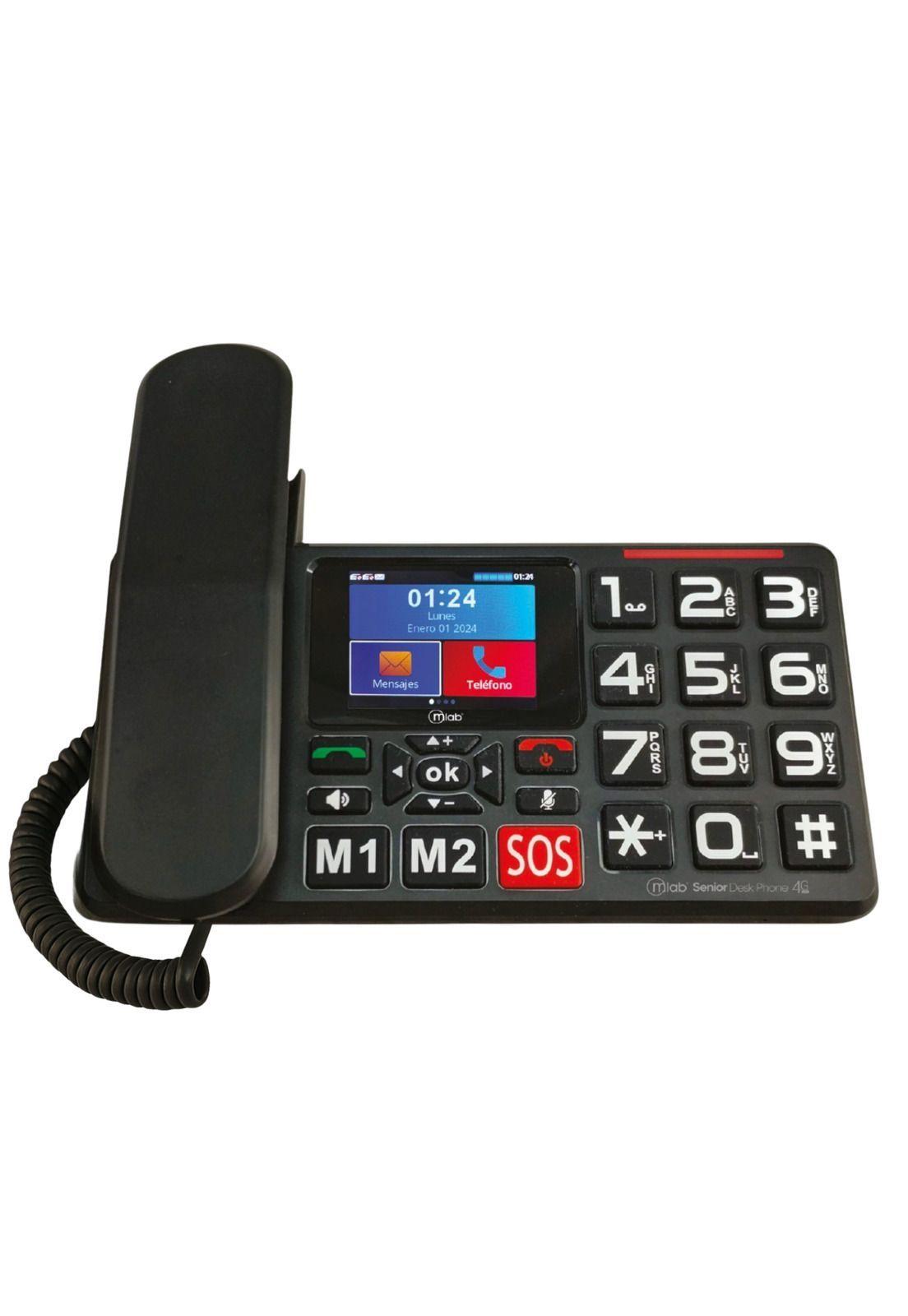 Teléfono Senior de Mesa 4G LTE con Pantalla y Botón S O S-1