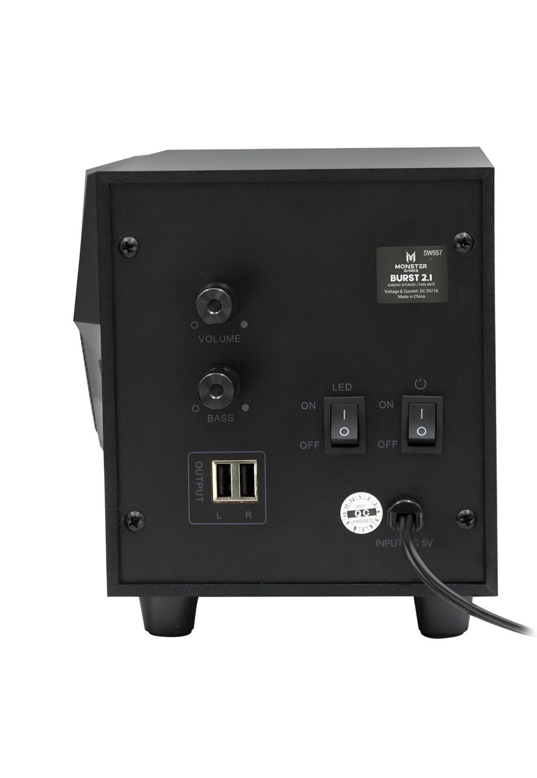 Subwoofer USB Monster 10W RMS Audio Stereo 2.1 RGB SW557 -4