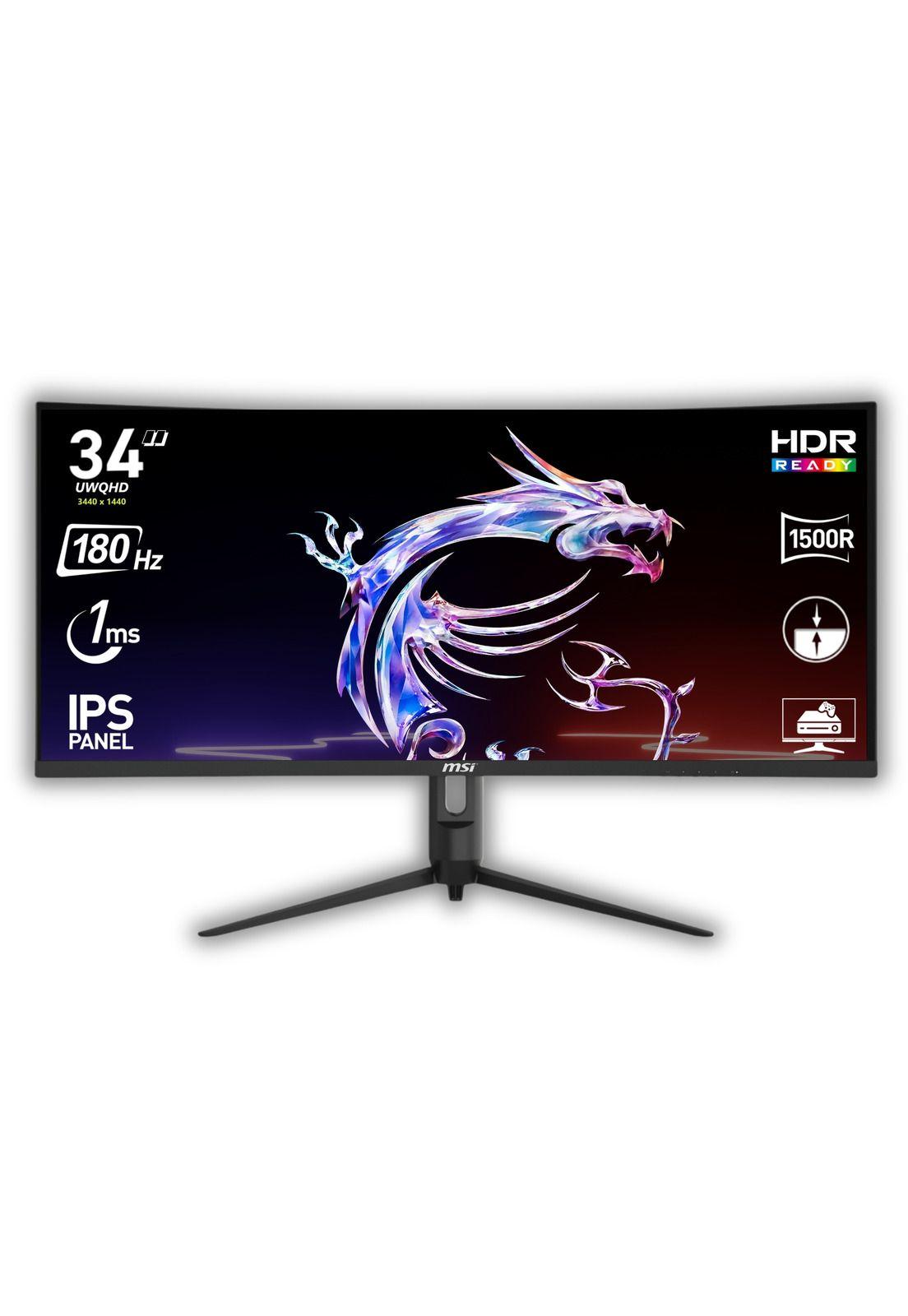Monitor Gamer MSI 34" Curvo 180HZ Ultra Flat 1MS 3440x1440px-0