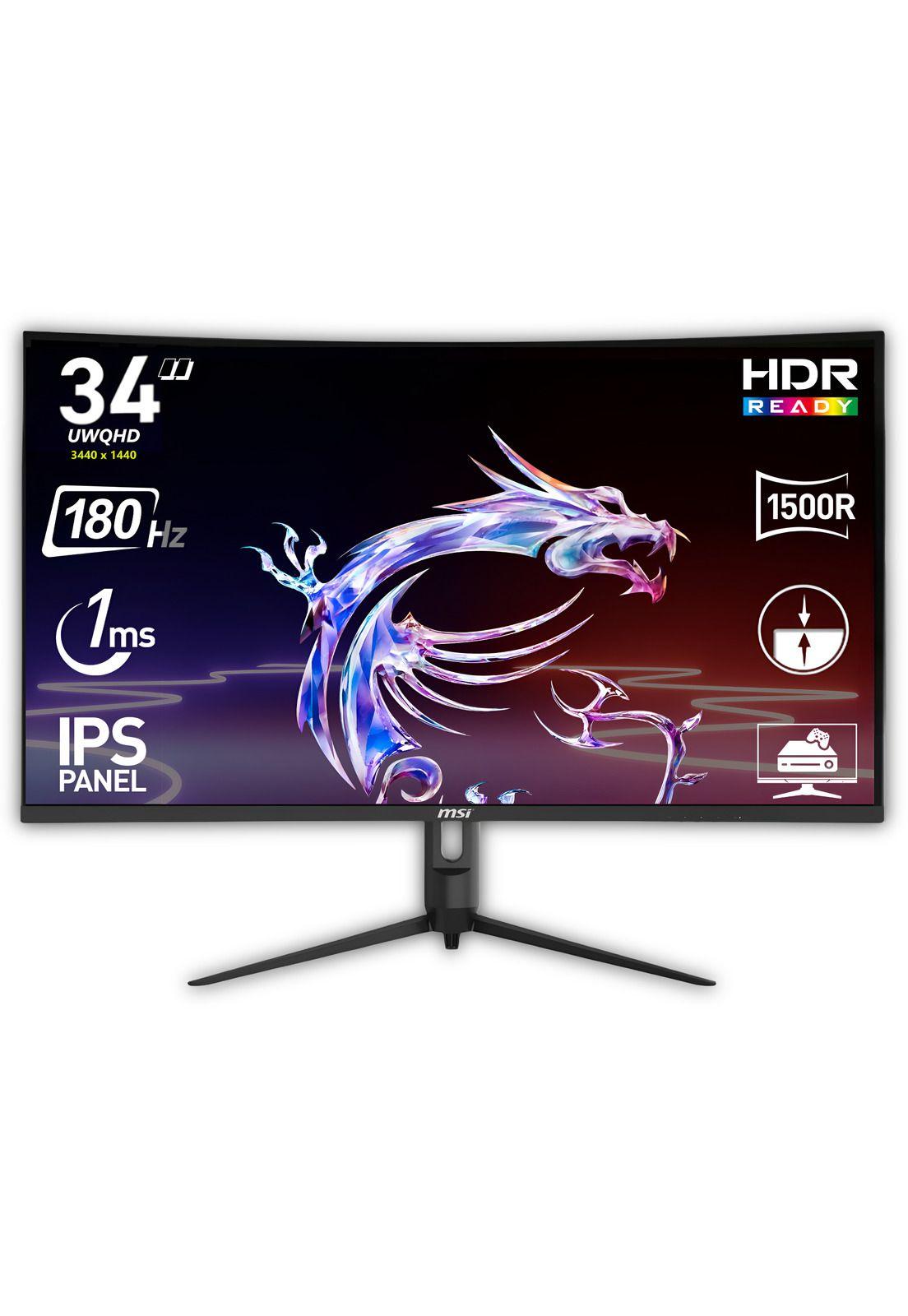 Monitor Gamer MSI 34" Curvo 180HZ Ultra Flat 1MS 3440x1440px-5