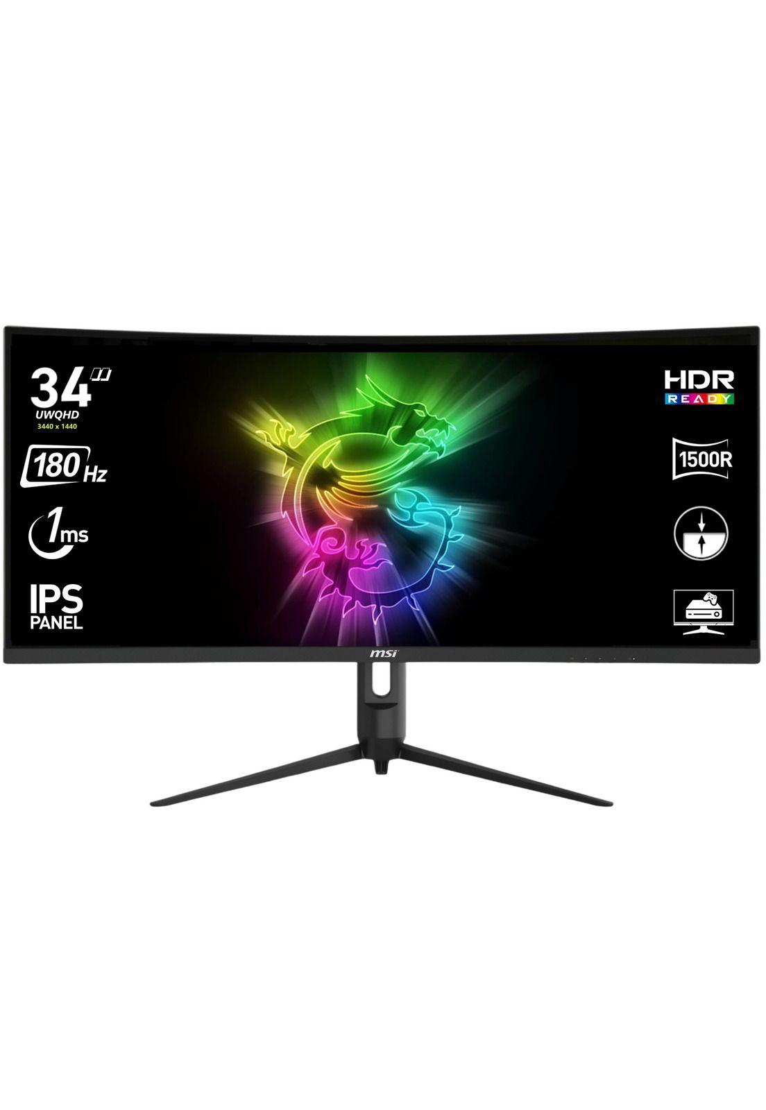 Monitor Gamer MSI 34" Curvo 180HZ Ultra Flat 1MS 3440x1440px-1