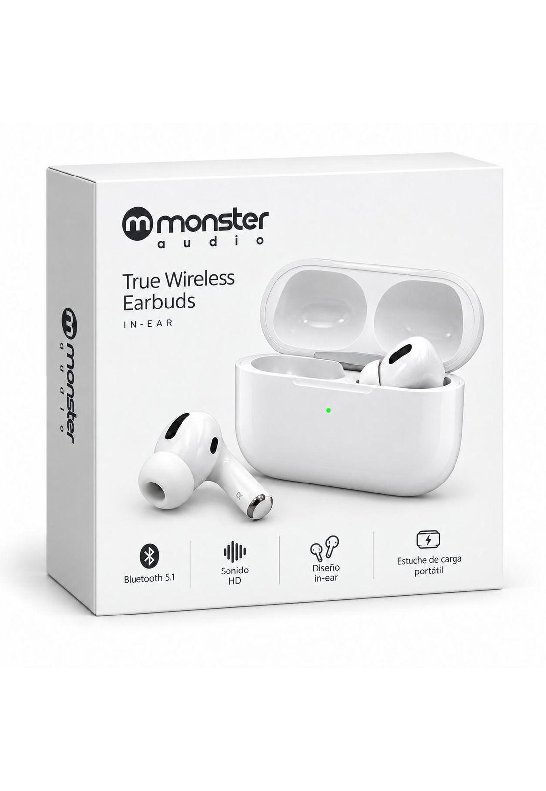 Audífono In Ear Monster Audio Bluetooth TWS Blancos-0