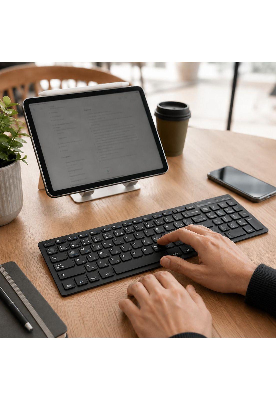 Teclado Inalámbrico Bluetooth Ultra Slim  Multiplataformas-4