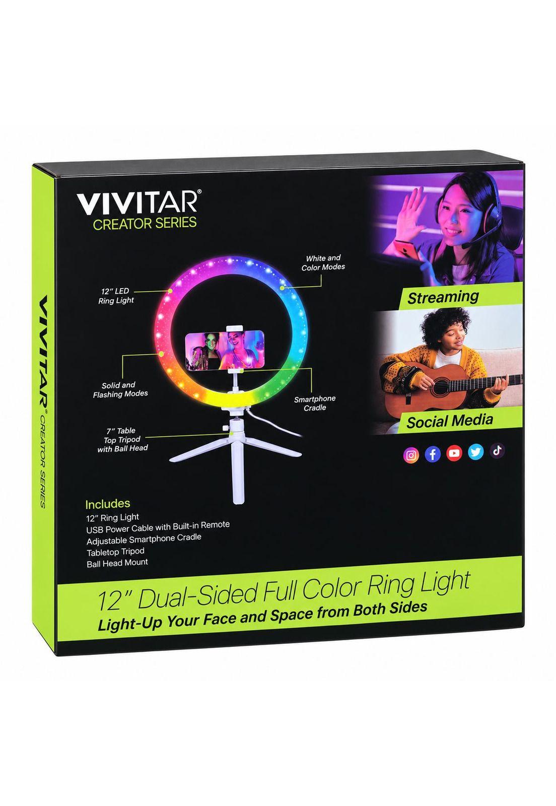 Aro de Luz Multicolor RGB 12" con Soporte para Smartphone-9