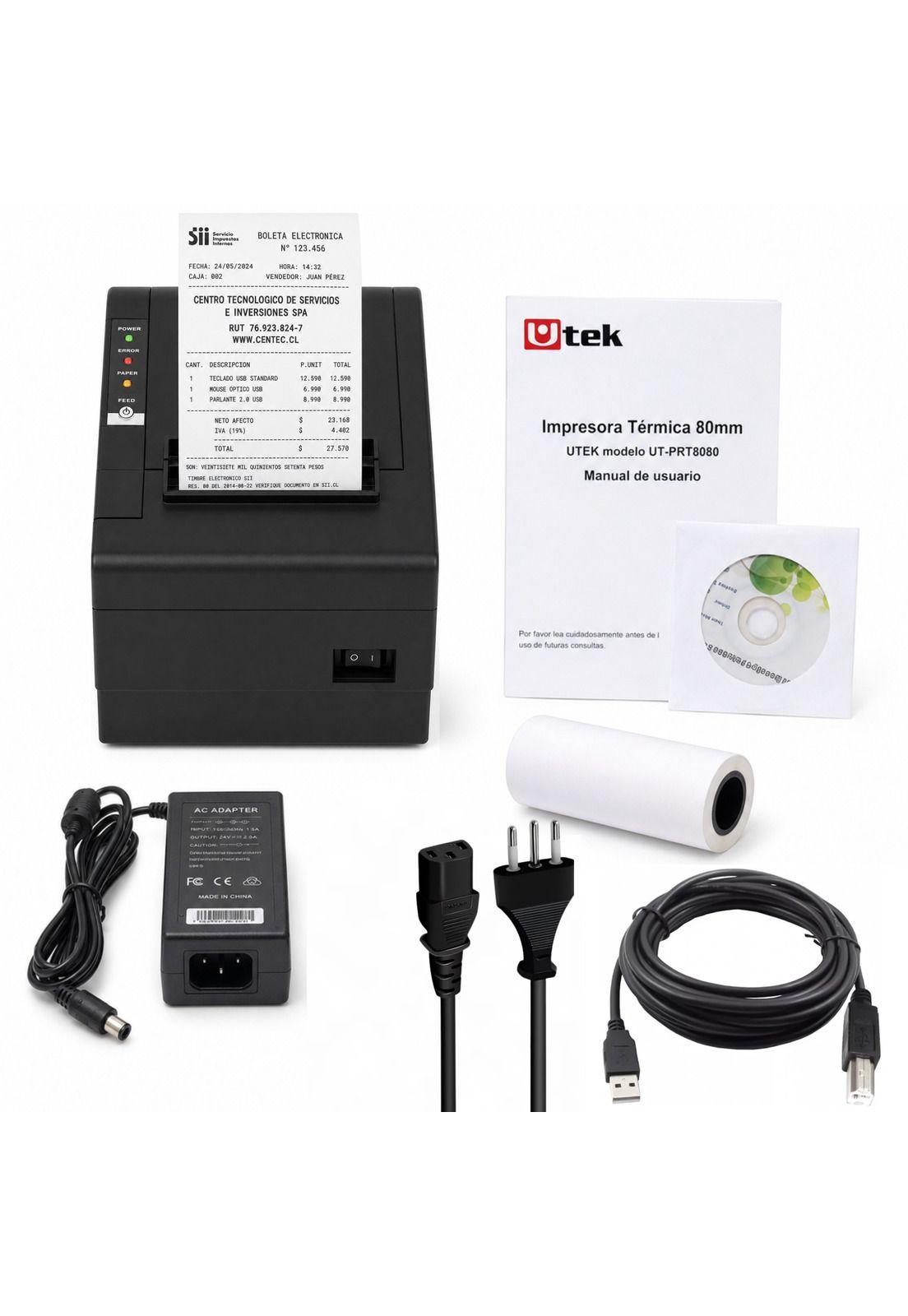 Impresora Térmica Profesional 80MM UTEK USB / LAN UT-PRT8080-7