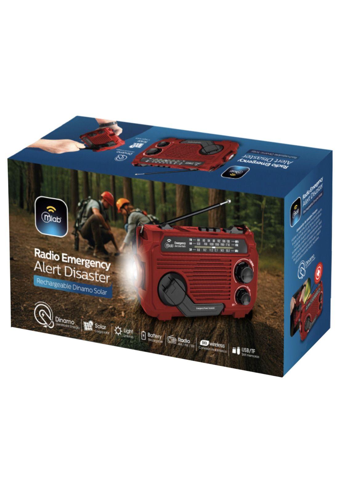 Radio de Emergencia Solar Recargable + Dinamo AM/ FM/ SW/ BT-6