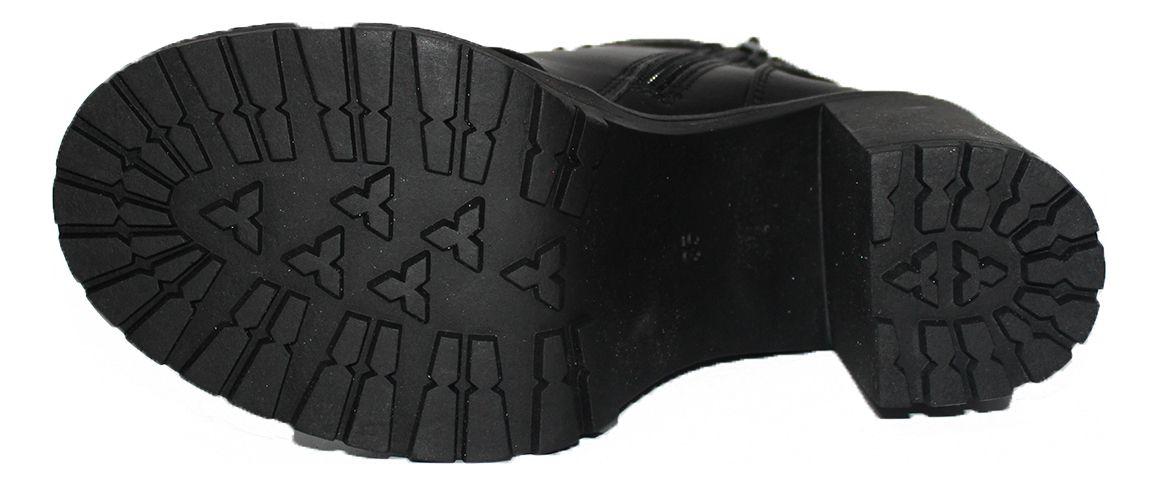 Bota Taco Alto Detalles De Cordones Caña Media Dama-3