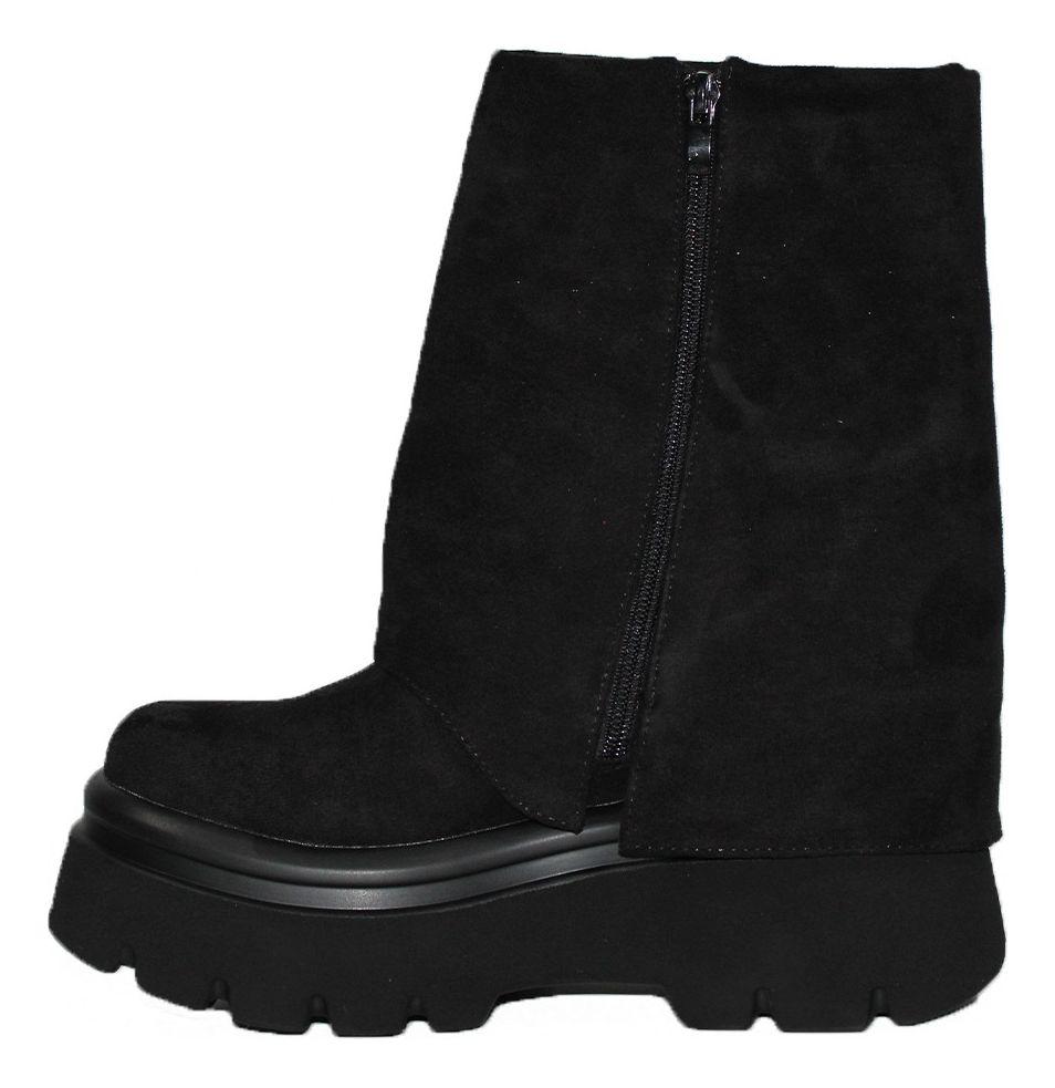 Botas Mujer Tendencia Plataforma Gamuza Botines Mujer Moda-2