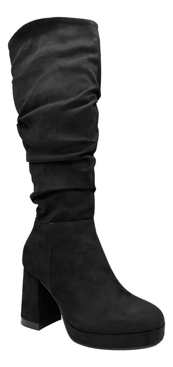 Bota De Mujer Negras Estilo Corrugado-2