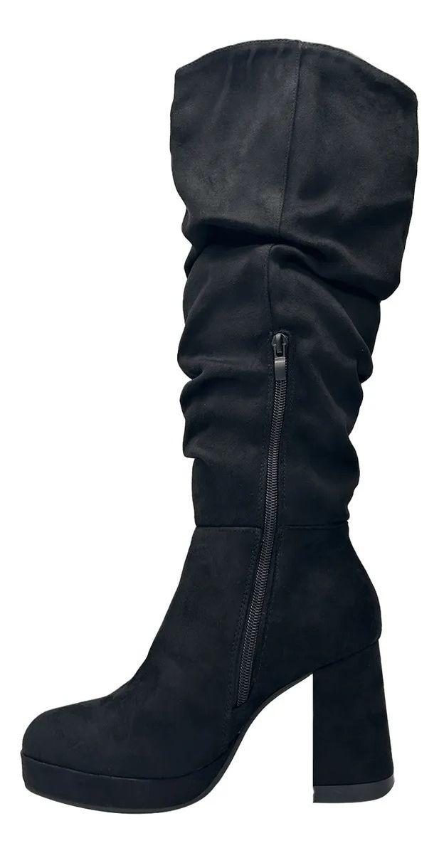 Bota De Mujer Negras Estilo Corrugado-3