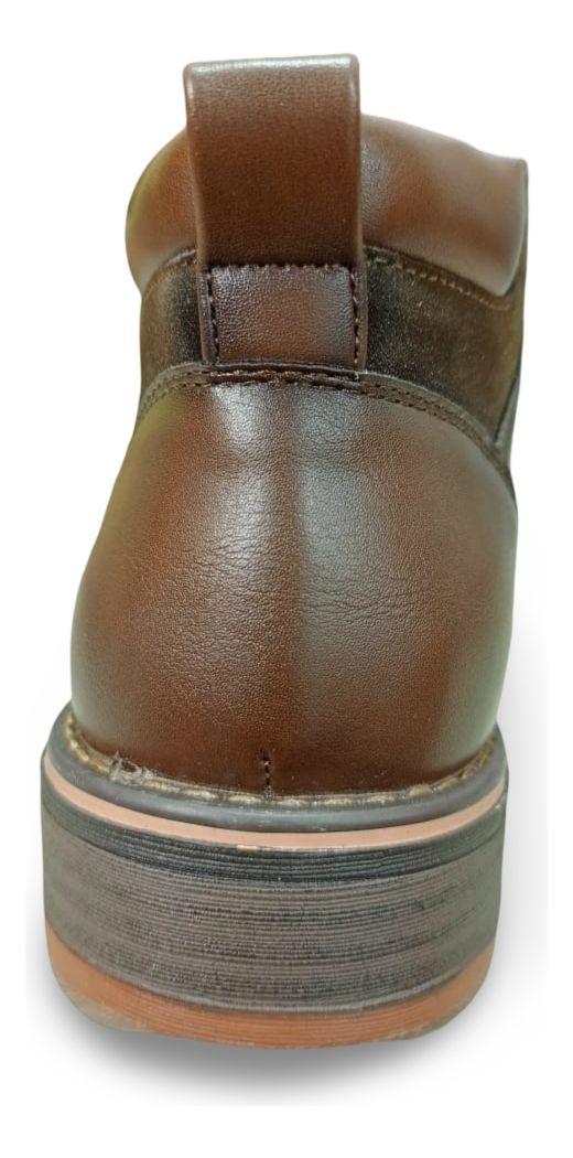 Botín Hombre Café Caña Media Elegante Y Cómodo Para Todo Cli-3