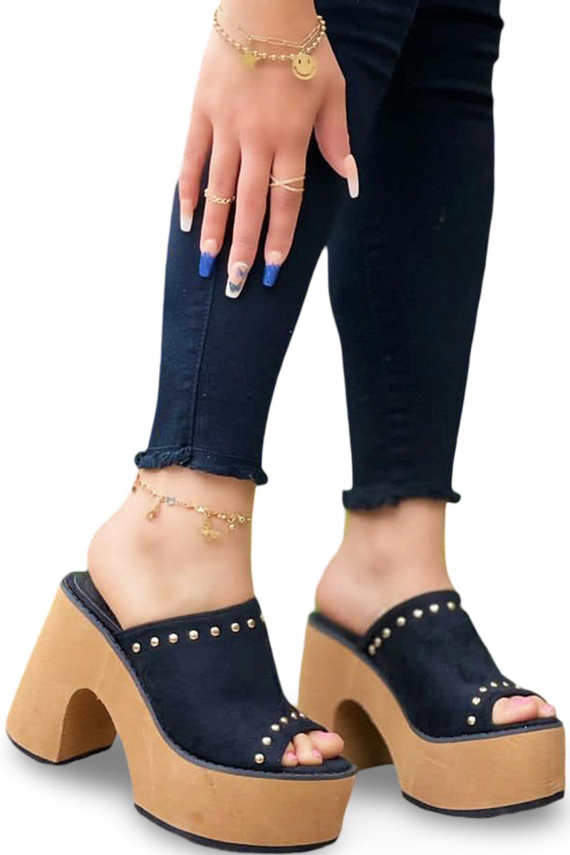 Sandalia De Verano Mujer Dy1 Negro - Dancy Shoes-3