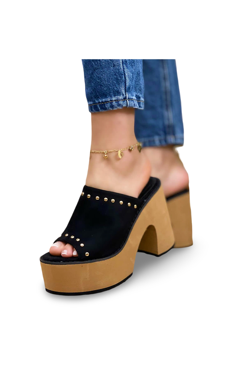 Sandalia De Verano Mujer Dy1 Negro - Dancy Shoes-4