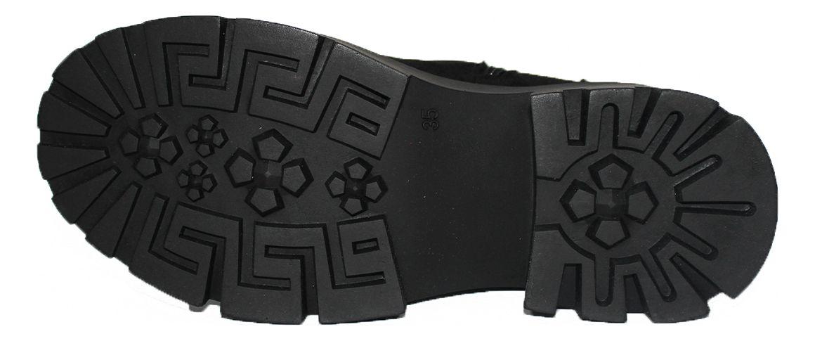 Botín De Gamuza Con Cierre Y Hebillas Cómodo De Mujer-5