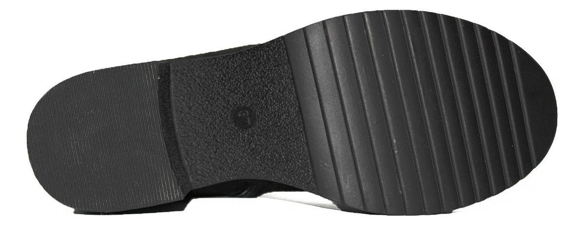 Botín Negra En Gamuza Con Correa, Hebillas, Ojales Y Tachas-6