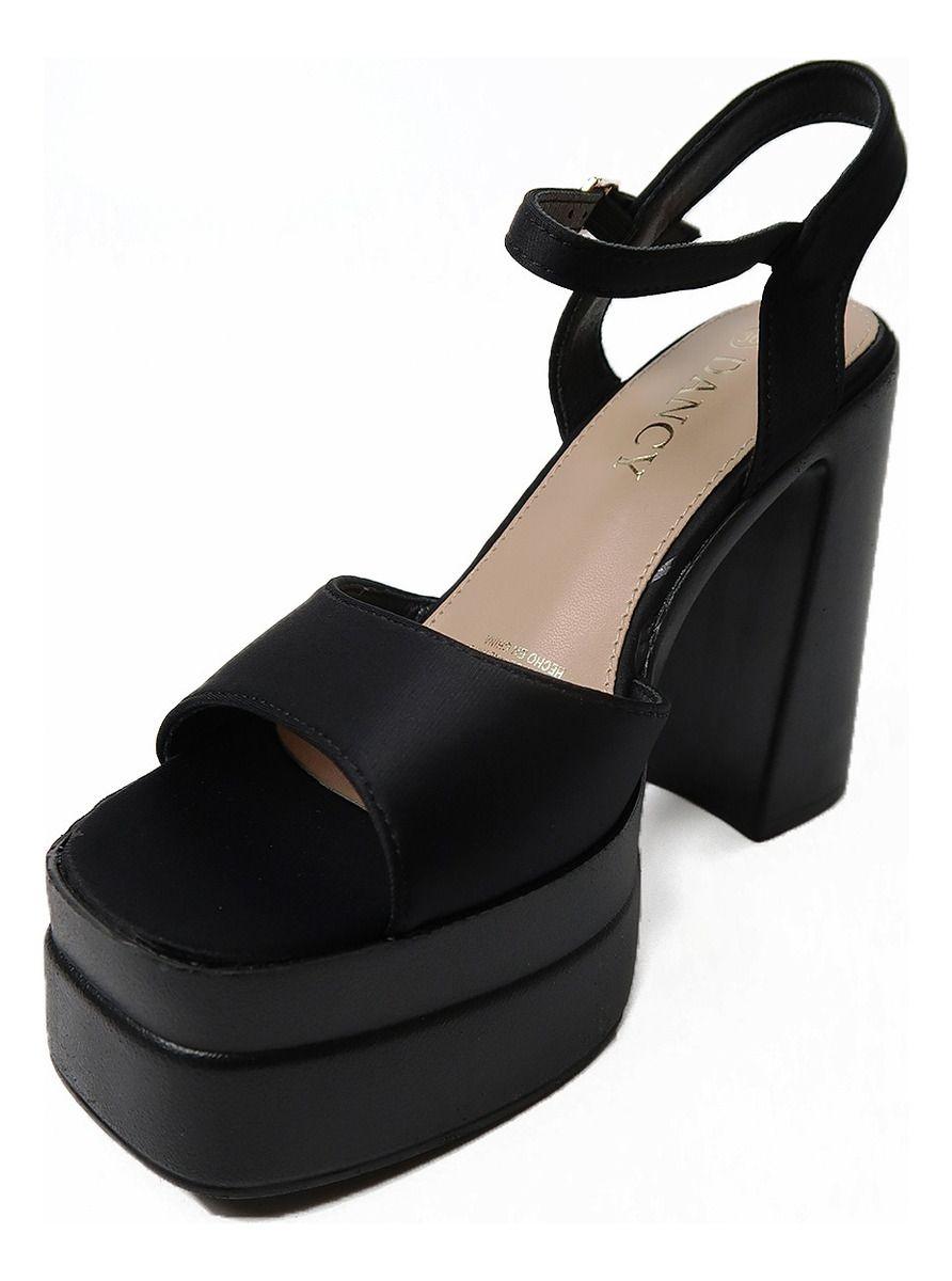 Tacón Caña Alta Negro Cuero Para Fiestas - Dancy Shoes-2