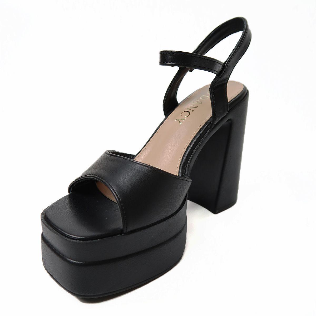 Tacón Caña Alta Negro Cuero Para Fiestas - Dancy Shoes-3