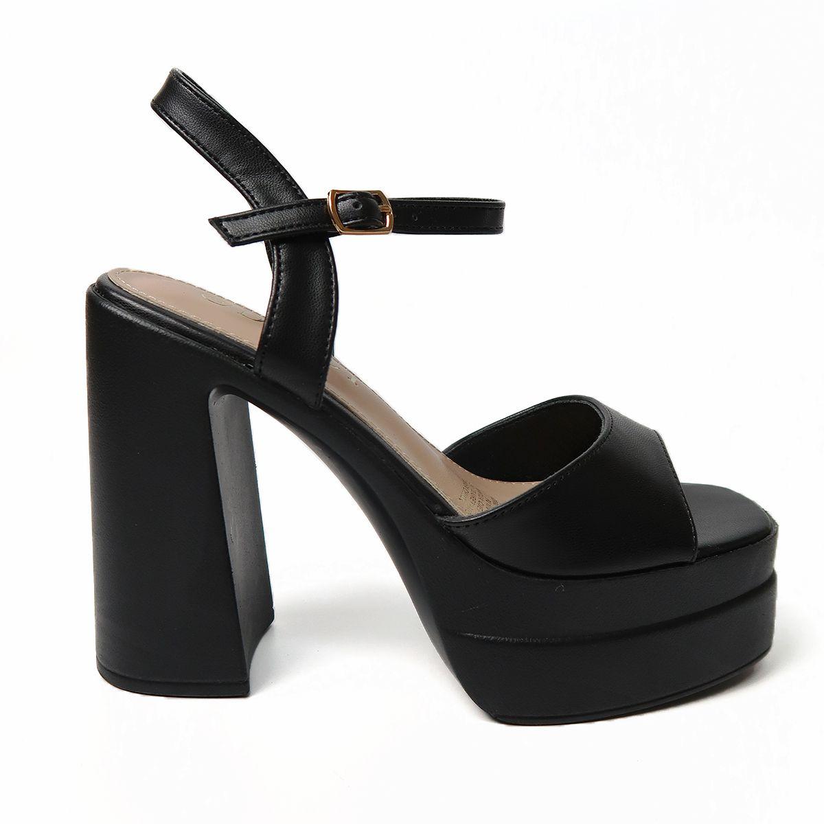 Tacón Caña Alta Negro Cuero Para Fiestas - Dancy Shoes-4