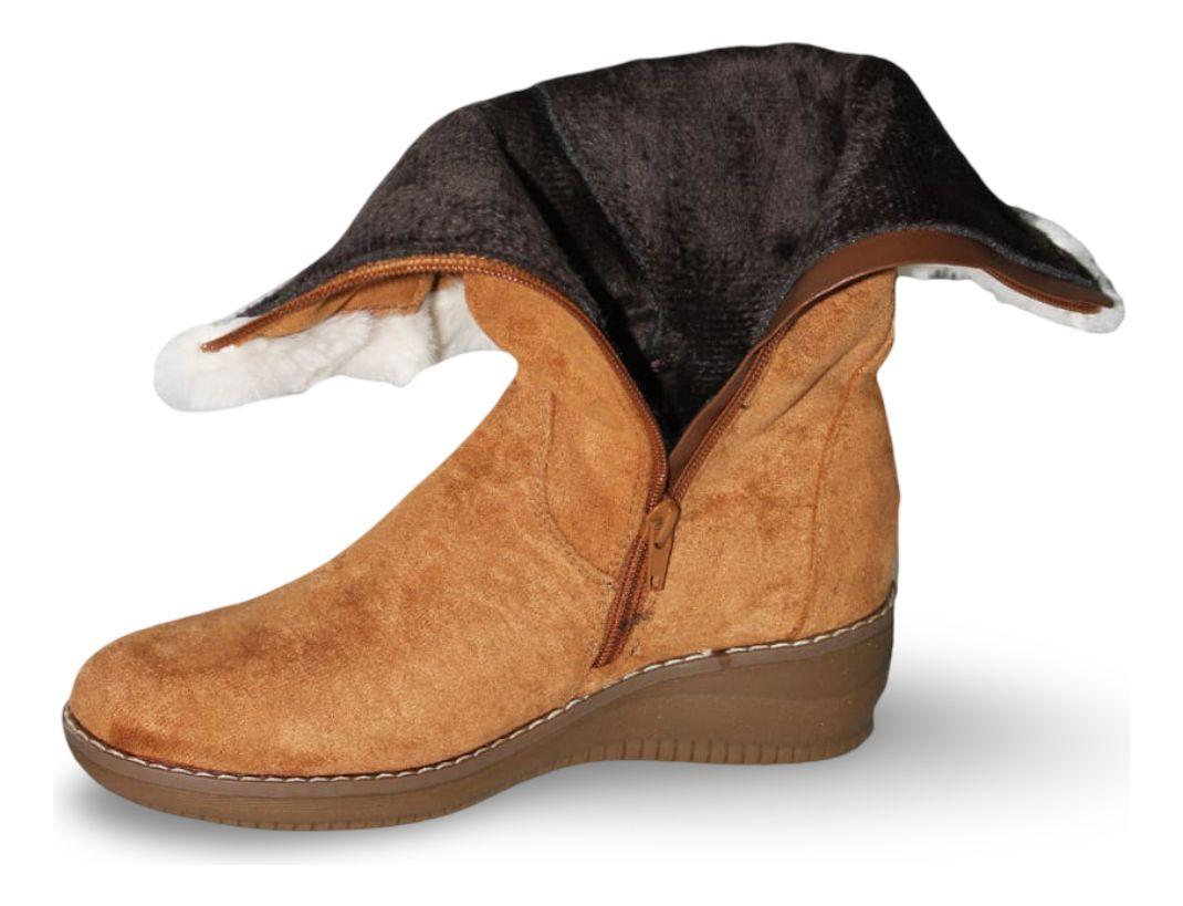 Botines Invierno Gamuza, Forradas Chiporro Y Botones Mujer-6