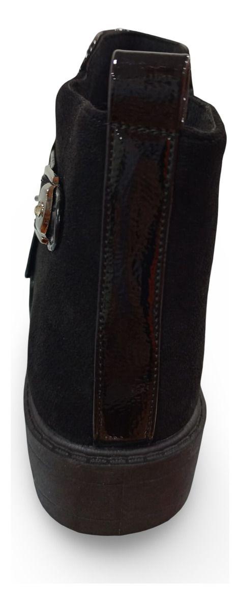 Botín De Mujer De Taco Bajo En Charol Y Gamuza-8