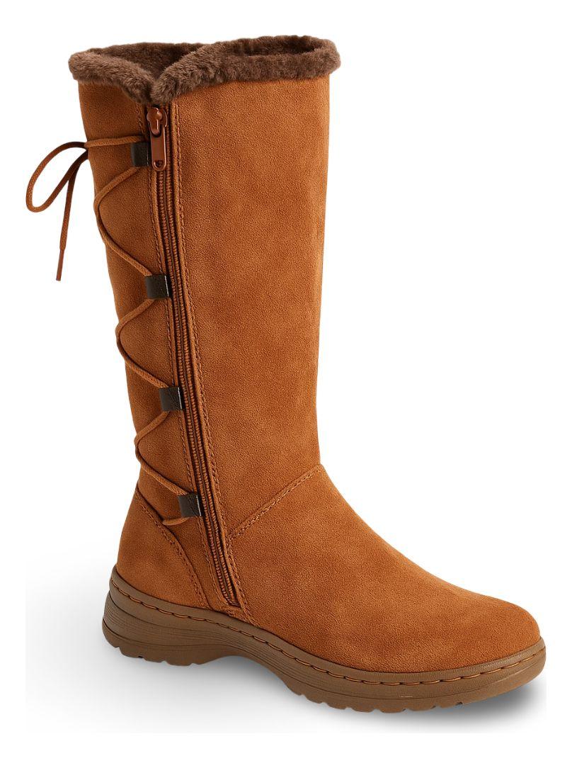 Botas Bucaneras Gamuza De Dama Forradas Con Chiporro Camel-0