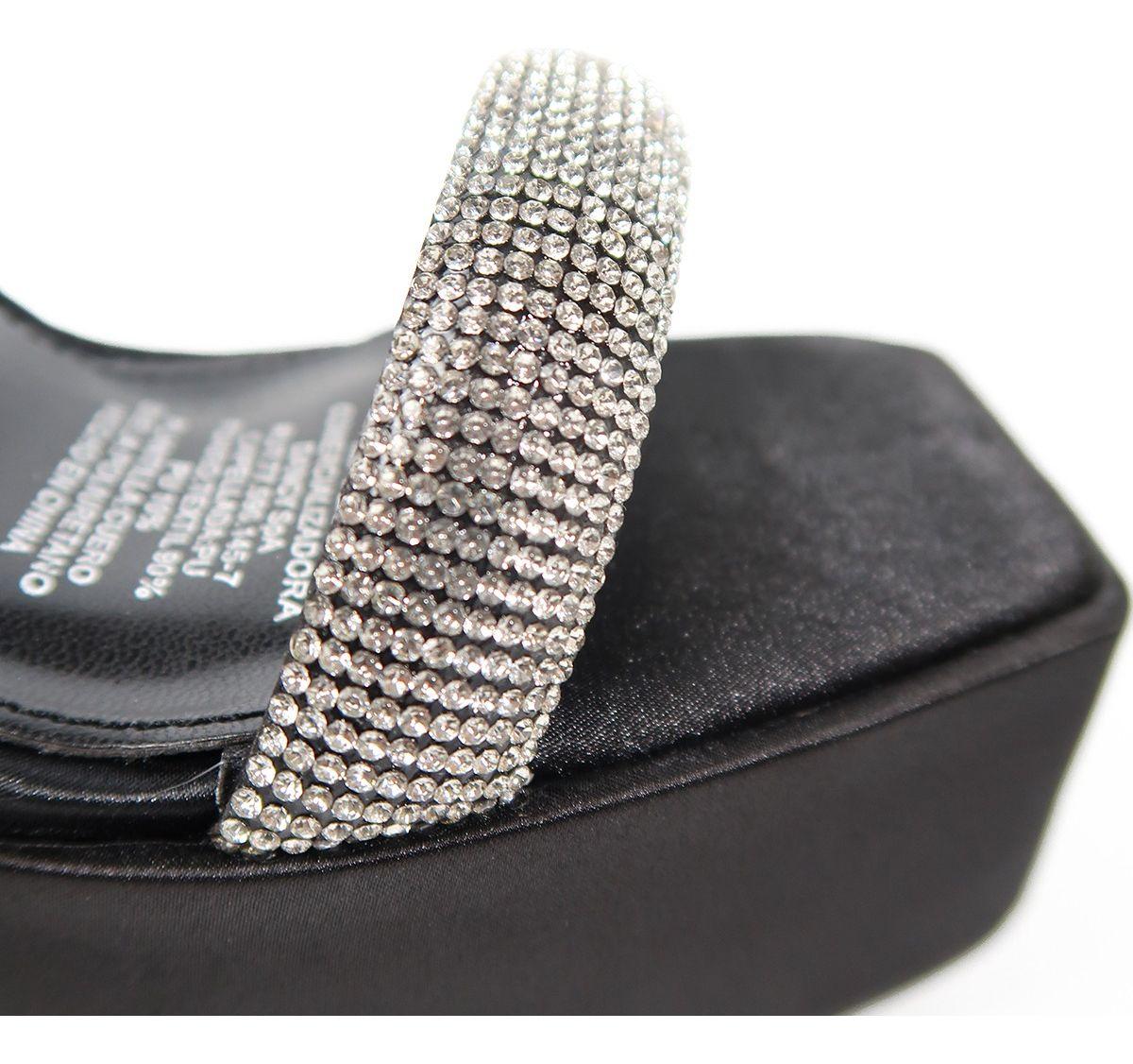 Sandalias De Taco Fiesta Apliques Brillantes Terciopelo-4