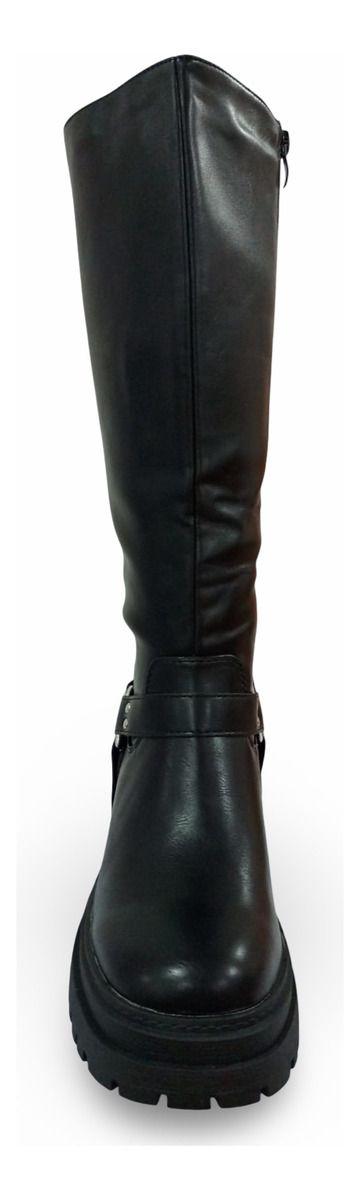 Botas De Mujer Casual Negra Y Hebilla En El Talón-5