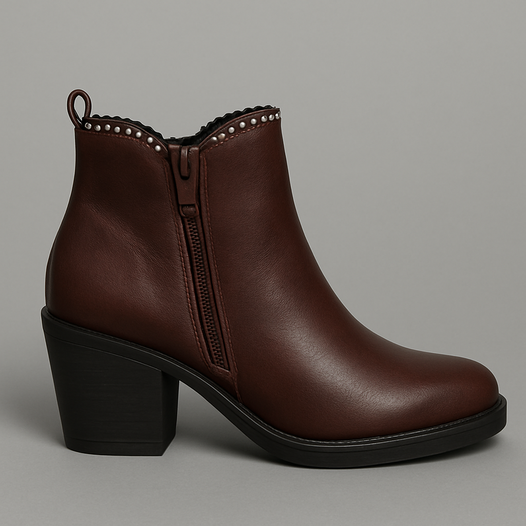 Botin Negro Casual Mujer Con Apliques Superiores-0