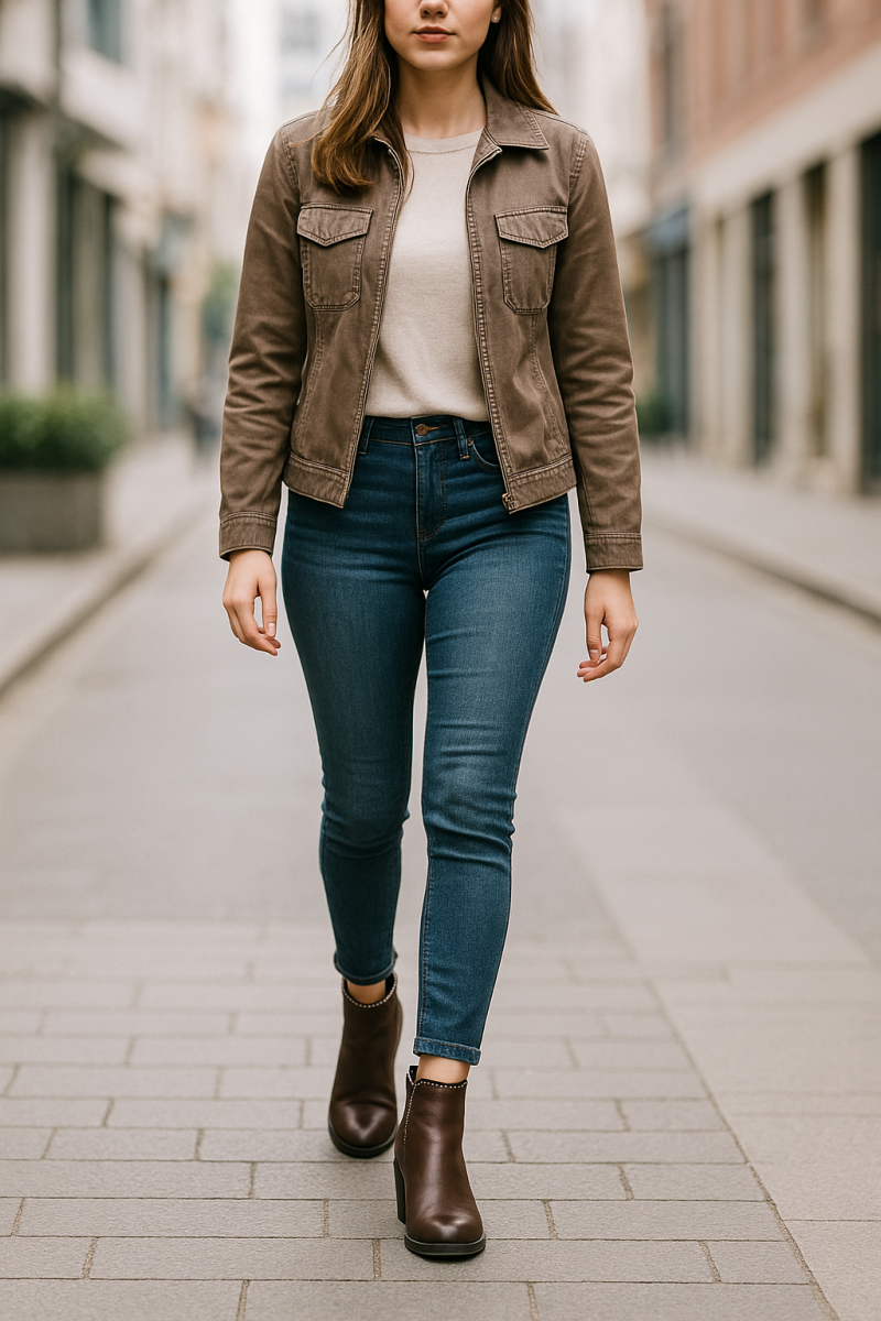 Botin Negro Casual Mujer Con Apliques Superiores-1