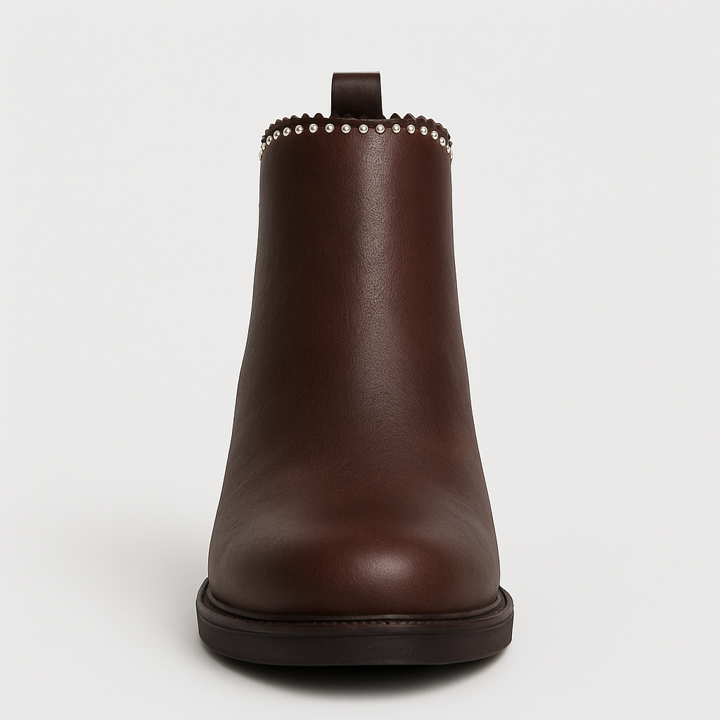 Botin Negro Casual Mujer Con Apliques Superiores-2