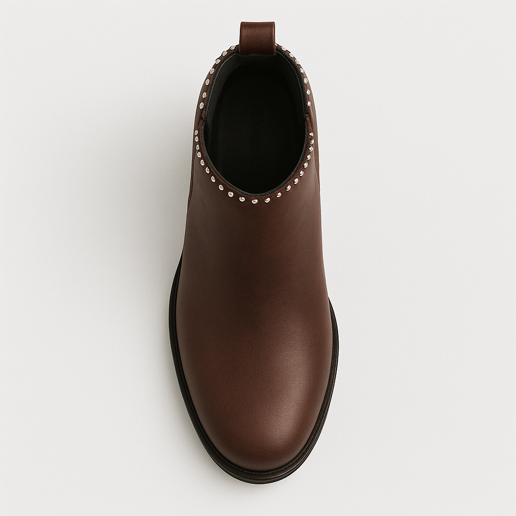 Botin Negro Casual Mujer Con Apliques Superiores-3