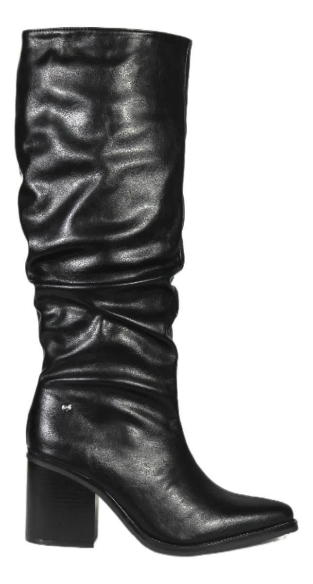 Bota Negra Ecocuero Media Alta-8