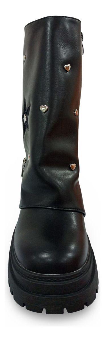 Botas Vaqueras O Texanas De Mujer Con Apliques Negras-9