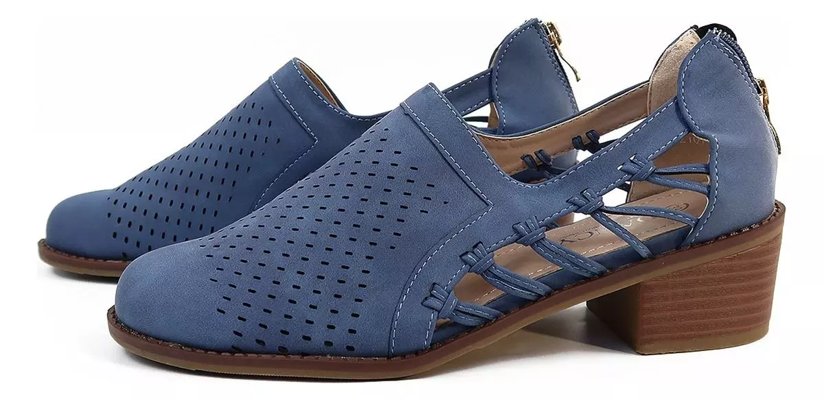 Balerinas Con Taco Azul Navy-2