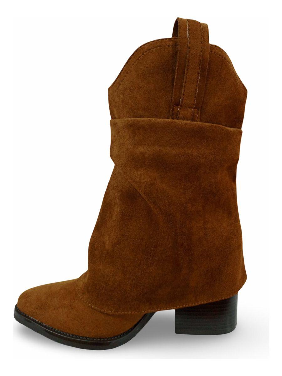 Botín De Mujer Vaquero Casual En Gamuza-2