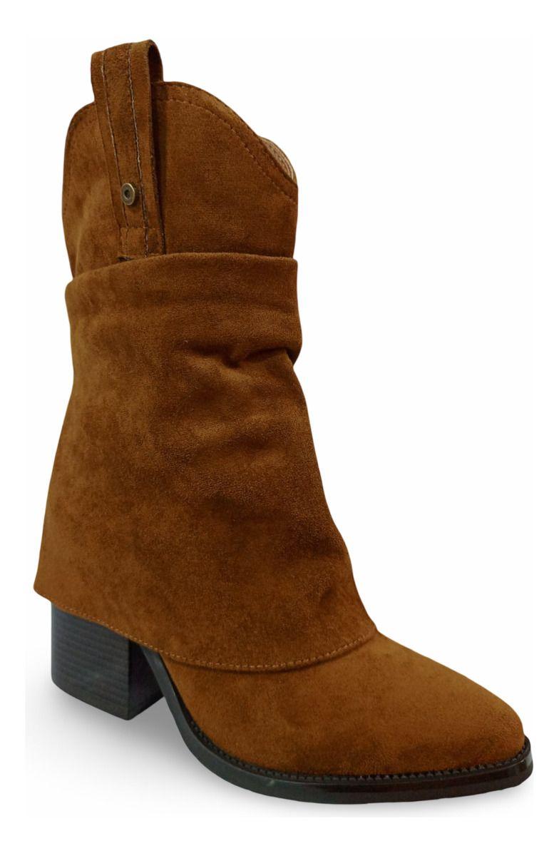 Botín De Mujer Vaquero Casual En Gamuza-4