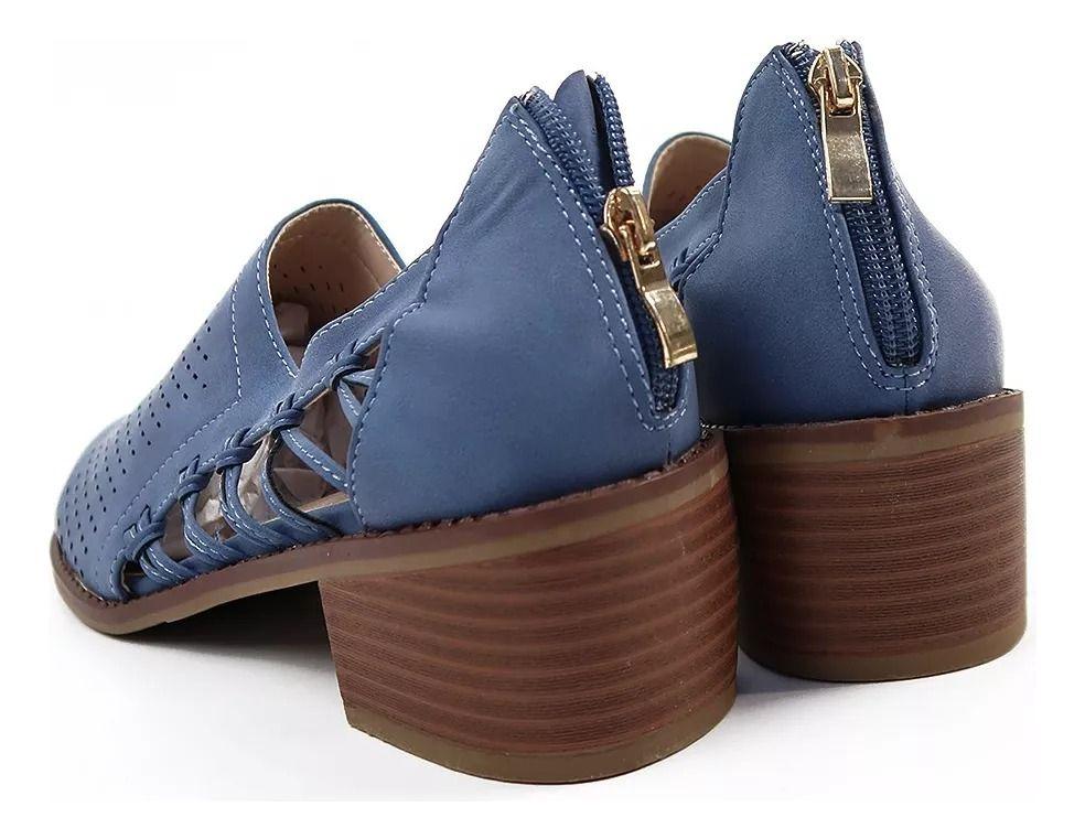 Clásicas Balerinas Con Taco Bajo Azul Navy-3