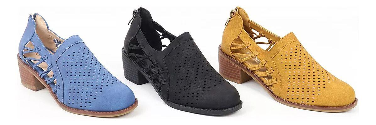 Clásicas Balerinas Con Taco Bajo Azul Navy-6