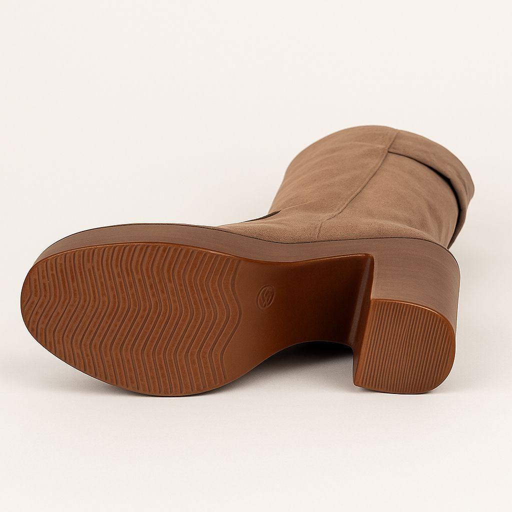 Bota Bucanera Con Taco Y Chiporro Invierno Camel Negro Khaki-6