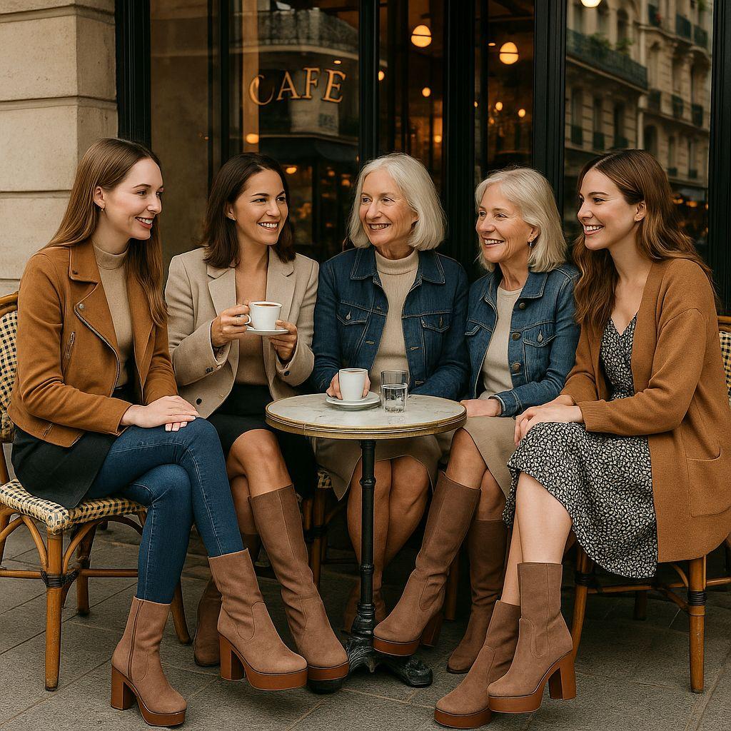 Bota Bucanera Con Taco Y Chiporro Invierno Camel Negro Khaki-8