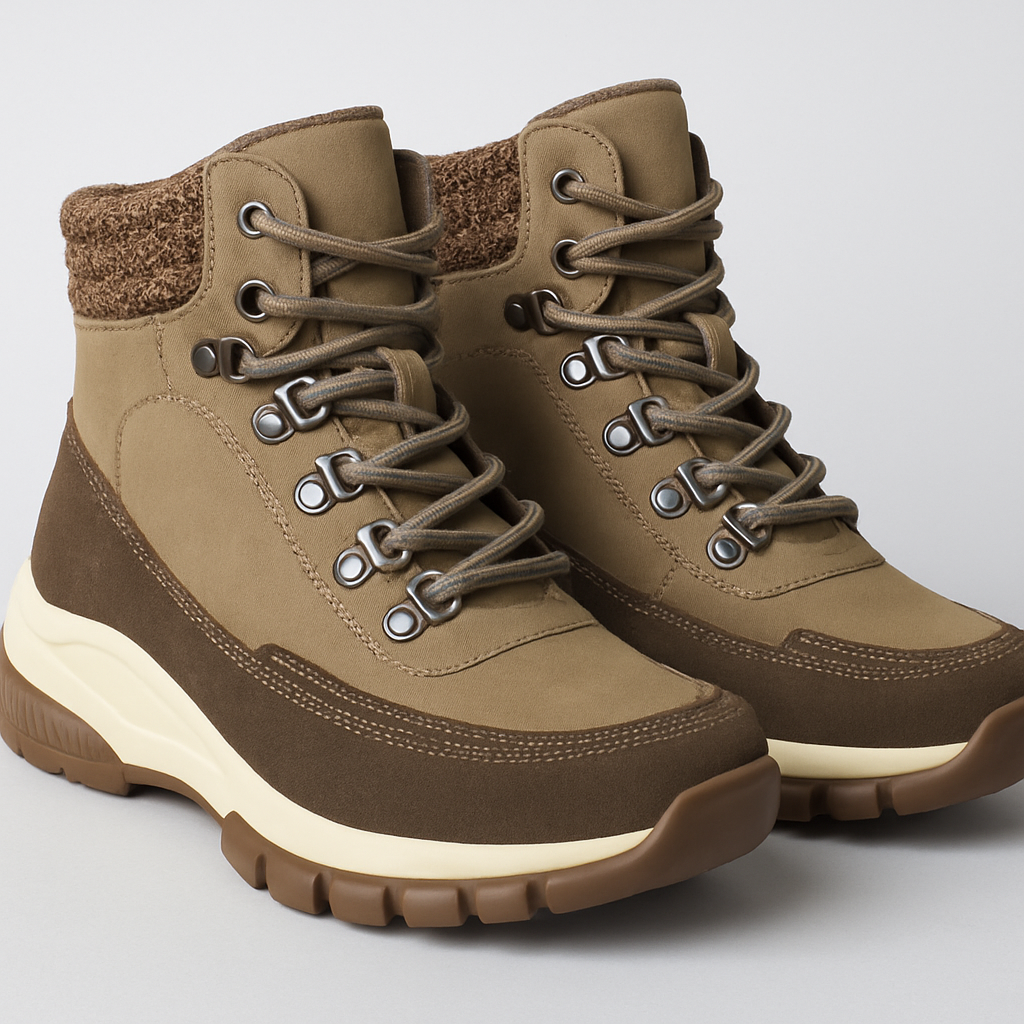 Botín Térmico Impermeable Outdoor Trekking Mujer Khaki Negro-3