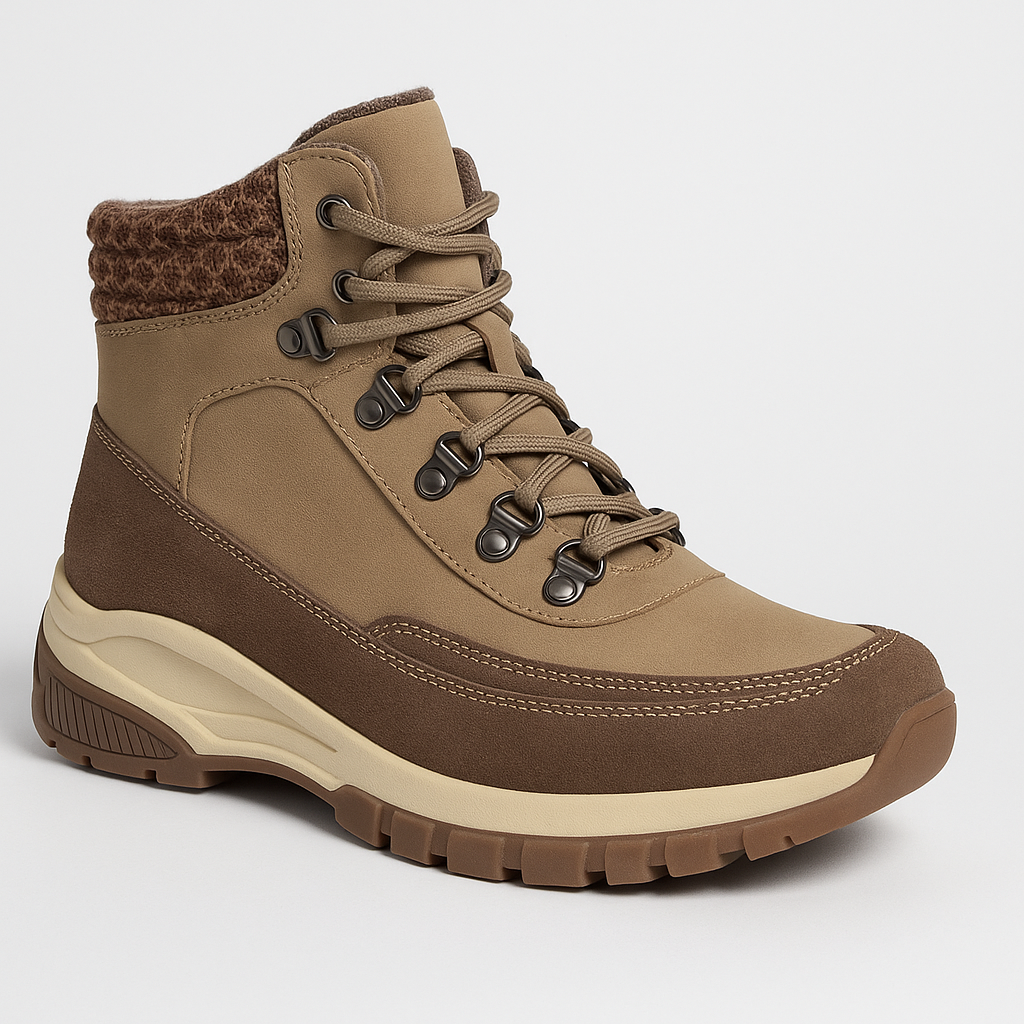 Botín Térmico Impermeable Outdoor Trekking Mujer Khaki Negro-4